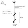 Pendente Led Preto Moderno Espiral 10w Quarto Sala Bet30 - 4
