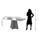 Ver imagem 3 de Mesa Retangular para Sala Jantar 160x80 Tampo Vidro/mdf Patricia Cimol Nature/off White