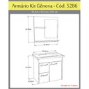 Ver imagem 4 de Conjunto de Banheiro Gabinete Suspenso 2 Gavetas com Espelheira e Cuba Gênova Branco