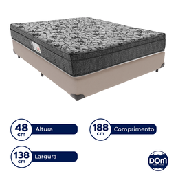 Cama Box Camurça Casal Bege e Colchão Physical Espuma Ortobom - 4