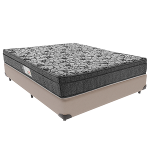 Cama Box Camurça Casal Bege e Colchão Physical Espuma Ortobom
