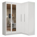 Ver imagem 2 de Guarda-roupa Modulado de Canto 310 Cm 5 Portas com Espelhos 2 Gavetas Branco Neo Madesa 03