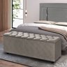 Recamier Puff Baú Príncipe Casal 130cm Suede Cinza - 1