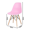 Cadeira Quarto Escritório Sala Charles Design Eames Eiffel Wood - Rosa - 3