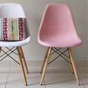 Ver imagem 2 de Cadeira Quarto Escritório Sala Charles Design Eames Eiffel Wood - Rosa