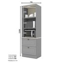Ver imagem 2 de Torre Quente 71,5cm para 2 Fornos 2 Gavetas 2 Portas Americana Henn - Cinza/calcare
