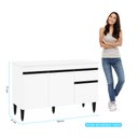Ver imagem 3 de Kit Cozinha Compacta com Balcão 120cm Menu Móveis Branco