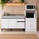 Ver imagem 1 de Kit Cozinha Compacta com Balcão 120cm Menu Móveis Branco