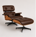 Ver imagem 1 de Poltrona Charles Eames com Puff - Freijó em Couro Café