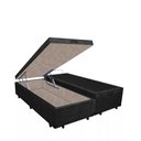 Ver imagem 2 de Base Box Baú Casal Luxo Blindado Bipartido AColchoes Suede Preto 49x138x188