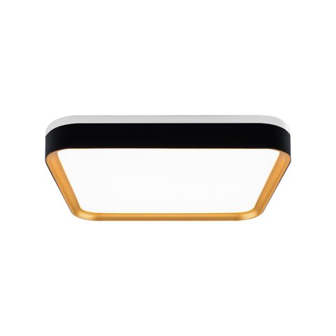 Plafon Painel Led Sobrepor 24w Toronto Multicor 180° Quadrado Preto C/ Dourado Hevvy St3110
