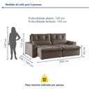 Ver imagem 3 de Sofá Retrátil e Reclinável 3 Lugares Suede Beny 200cm Bege Suede/Bege