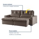 Ver imagem 4 de Sofá Retrátil e Reclinável 3 Lugares Suede Beny 200cm Bege Suede/Bege