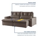Ver imagem 5 de Sofá Retrátil e Reclinável 3 Lugares Suede Beny 200cm Bege Suede/Bege