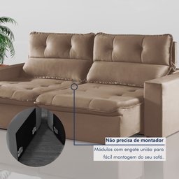 Sofá Retrátil e Reclinável 2 Lugares 200cm Beny - 7