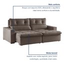 Ver mais imagens de Sofá Retrátil e Reclinável 3 Lugares Suede Beny 200cm Bege Suede/Bege