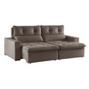 Ver imagem 2 de Sofá Retrátil e Reclinável 3 Lugares Suede Beny 200cm Bege Suede/Bege