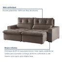 Ver imagem 7 de Sofá Retrátil e Reclinável 3 Lugares Suede Beny 200cm Bege Suede/Bege