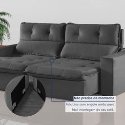 Sofá Retrátil e Reclinável 2 Lugares 200cm Beny - 7