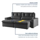 Ver imagem 5 de Sofá Retrátil e Reclinável 3 Lugares Suede Beny 200cm Cinza Suede/Cinza
