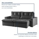 Ver mais imagens de Sofá Retrátil e Reclinável 3 Lugares Suede Beny 200cm Cinza Suede/Cinza