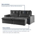 Ver imagem 7 de Sofá Retrátil e Reclinável 3 Lugares Suede Beny 200cm Cinza Suede/Cinza