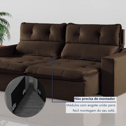 Sofá Retrátil e Reclinável 2 Lugares 200cm Beny - 7