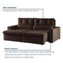 Ver mais imagens de Sofá Retrátil e Reclinável 3 Lugares Suede Beny 200cm Marrom Suede/Marrom