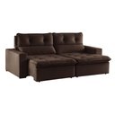 Ver imagem 2 de Sofá Retrátil e Reclinável 3 Lugares Suede Beny 200cm Marrom Suede/Marrom