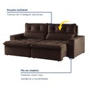 Ver imagem 4 de Sofá Retrátil e Reclinável 3 Lugares Suede Beny 200cm Marrom Suede/Marrom