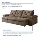 Ver imagem 7 de Sofá Retrátil e Reclinável 4 Lugares Suede Londres Plus 270cm Yescasa Bege