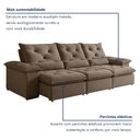 Ver mais imagens de Sofá Retrátil e Reclinável 4 Lugares Suede Londres Plus 270cm Yescasa Bege
