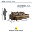 Ver imagem 4 de Sofá Retrátil e Reclinável 4 Lugares Suede Londres Plus 270cm Yescasa Bege