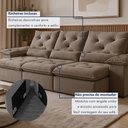 Ver imagem 5 de Sofá Retrátil e Reclinável 4 Lugares Suede Londres Plus 270cm Yescasa Bege
