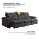 Ver imagem 5 de Sofá Retrátil e Reclinável 4 Lugares Suede Londres Plus 270cm Yescasa Cinza