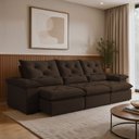 Ver imagem 1 de Sofá Retrátil e Reclinável 4 Lugares Suede Londres 270cm Yescasa Marrom