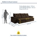 Ver imagem 4 de Sofá Retrátil e Reclinável 4 Lugares Suede Londres 270cm Yescasa Marrom