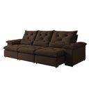 Ver imagem 3 de Sofá Retrátil e Reclinável 4 Lugares Suede Londres 270cm Yescasa Marrom