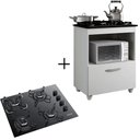Ver imagem 1 de Kit Balcão Salvia Kaiki Mais Cooktop Fogão Itatiaia Essencial 4 Bocas Bivolt Preto