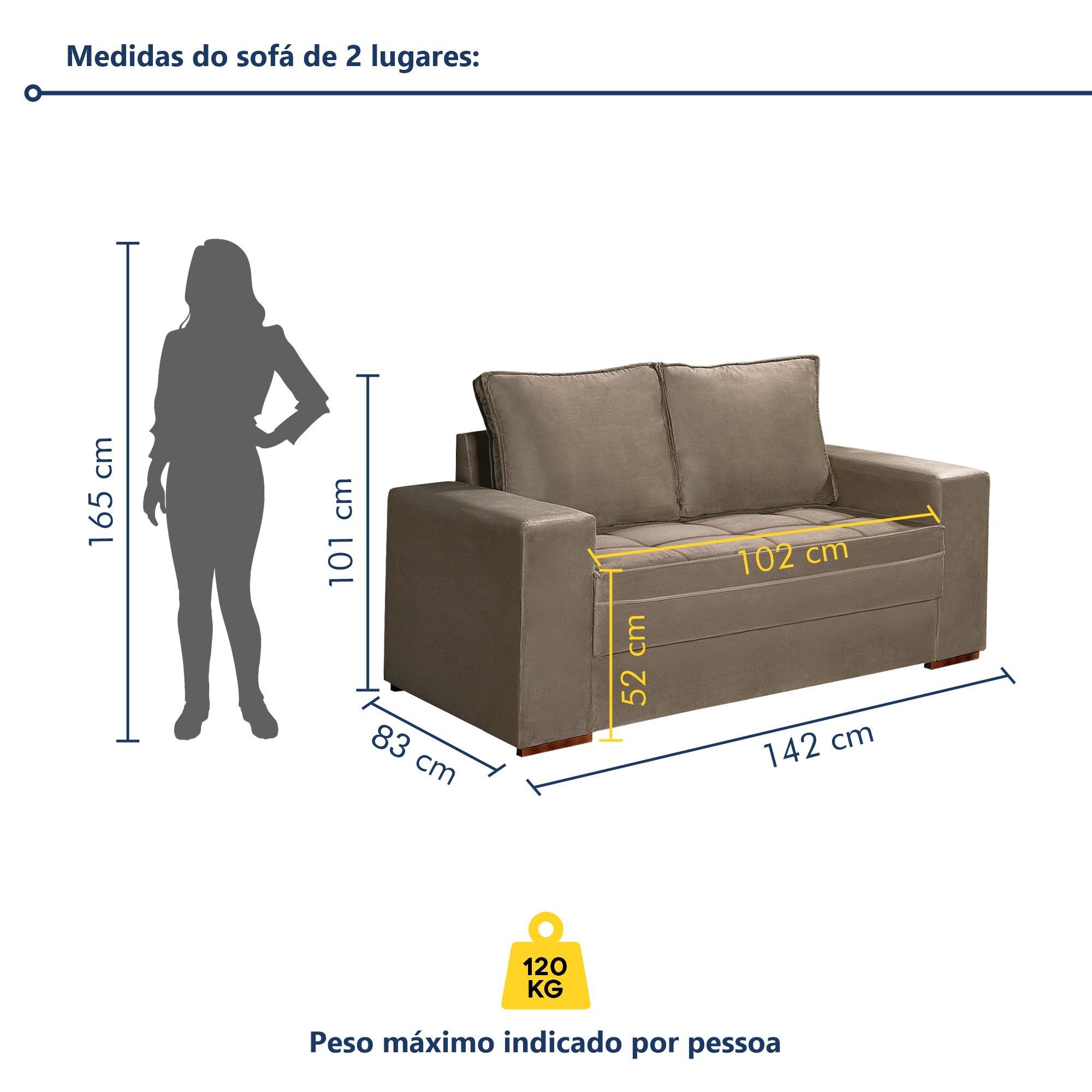Conjunto Sofá 2 e 3 Lugares Urban - 7
