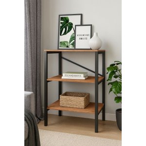 Estante Multiuso Industrial Canela com 3 Prateleiras Decoração Moderna