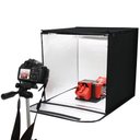 Ver imagem 7 de Mini Estúdio Cabine Fotográfico Portátil 60x60cm 2 Barra Led com 6 Fundos