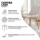 Ver imagem 2 de Kit 8 Cadeiras de Jantar Lara Estrutura em Aco Carbono Bronze Estofado em Linho Cru