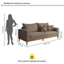 Ver imagem 3 de Sofá 3 Lugares Suede Viena 190cm Bege