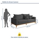Ver imagem 3 de Sofá 3 Lugares Suede Viena 190cm Cinza