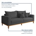 Ver imagem 4 de Sofá 3 Lugares Suede Viena 190cm Cinza