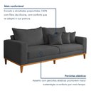 Ver imagem 5 de Sofá 3 Lugares Suede Viena 190cm Cinza