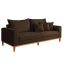 Ver imagem 2 de Sofá 3 Lugares Suede Viena 190cm Marrom Suede/Marrom