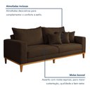 Ver imagem 7 de Sofá 3 Lugares Suede Viena 190cm Marrom Suede/Marrom