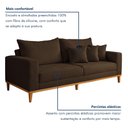 Ver imagem 5 de Sofá 3 Lugares Suede Viena 190cm Marrom Suede/Marrom